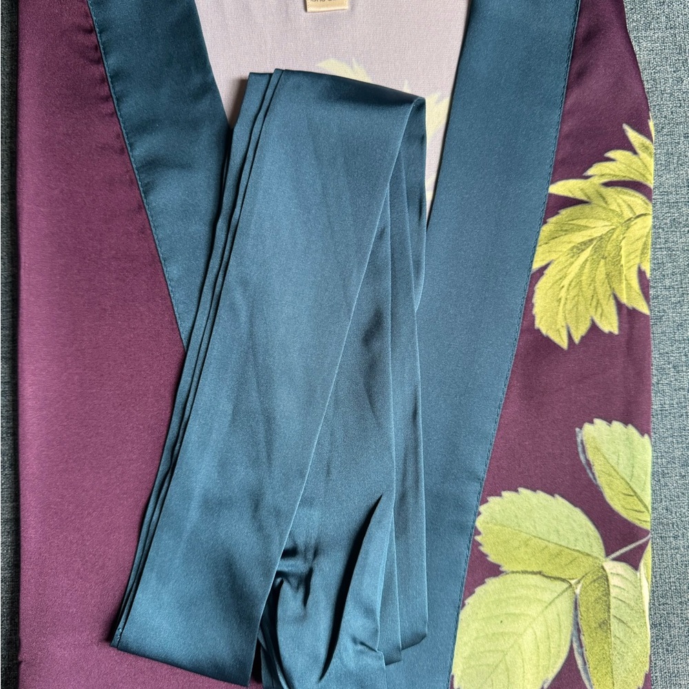 Floral Kimono Robe - Purple and Yellow - Picture 3 of 5